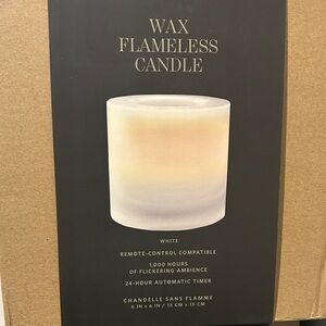 Restoration Hardware , White Wax Flameless Candle